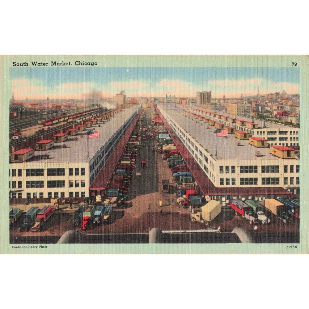 Vintage South Water Market Chicago Illinois Linen Postcard Tichnor 71964 - Picture 1 of 2